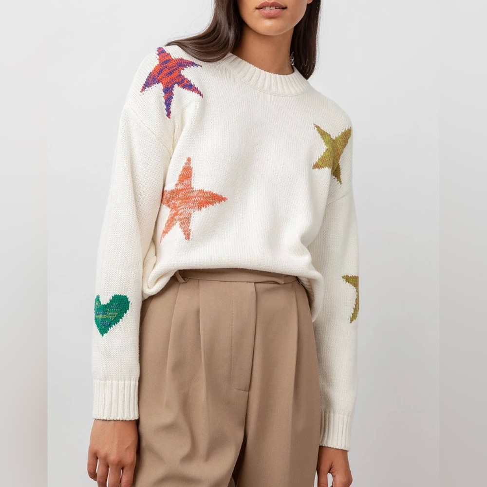 Rails Zoey Ivory Rainbow Stars Sweater